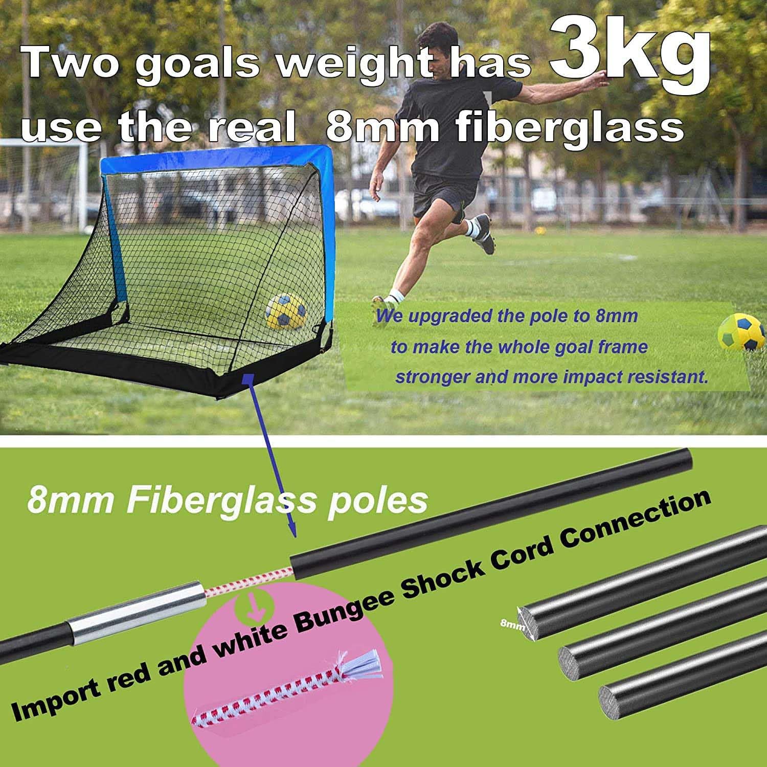 Poray Portable Soccer Goal Pop Up Soccer Net for Kids and Adults with 210D Oxford Fabric & Extra Stakes,Birthday Gift