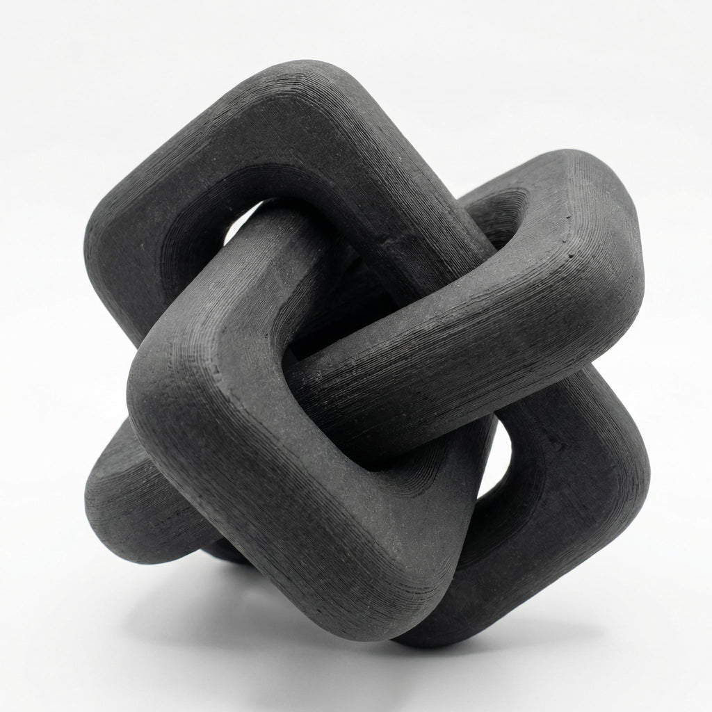 Yalikop 3 Link Wood Knot Decor, Boho Chain Link Decor, Elegant, Black
