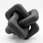 Yalikop 3 Link Wood Knot Decor, Boho Chain Link Decor, Elegant, Black