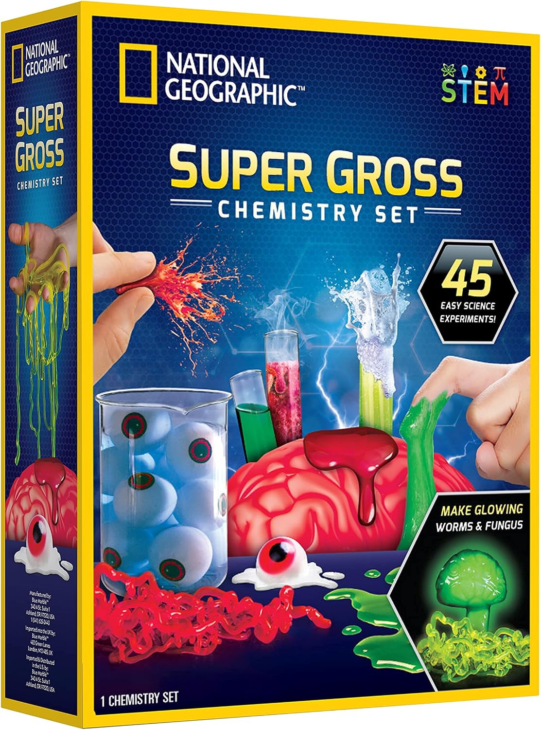 National Geographic Gross Science Kit with 45 Experiments for Kids 8-12 | Brain Dissection, Slime Making, Creepy STEM