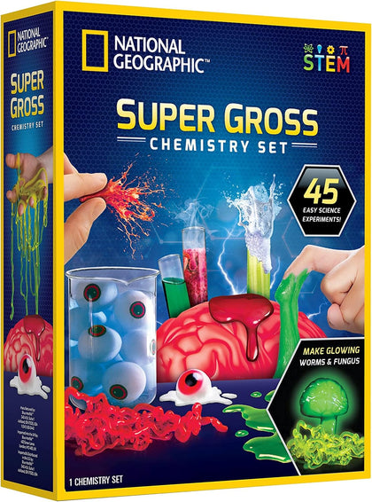 National Geographic Gross Science Kit with 45 Experiments for Kids 8-12 | Brain Dissection, Slime Making, Creepy STEM