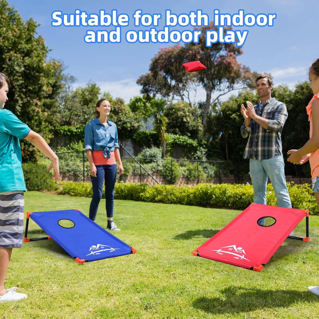 Cornhole Board Set Corn Hole Set for Adults and Kids Backyard | Cornhole Game with 8 Bean Bags,Carrying Case