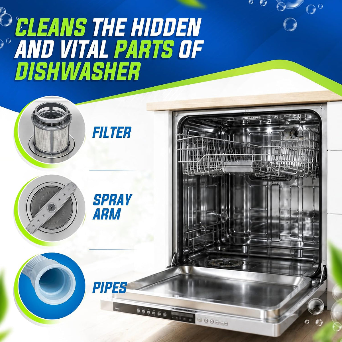 Dishwasher Cleaner & Deodorizer Tablets, 24-Pack