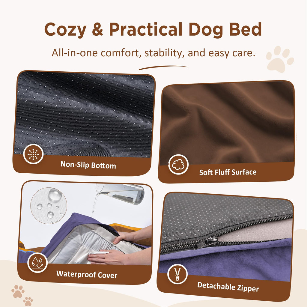 Orthopedic Dog Bed for Extra Large Dogs with Bolster