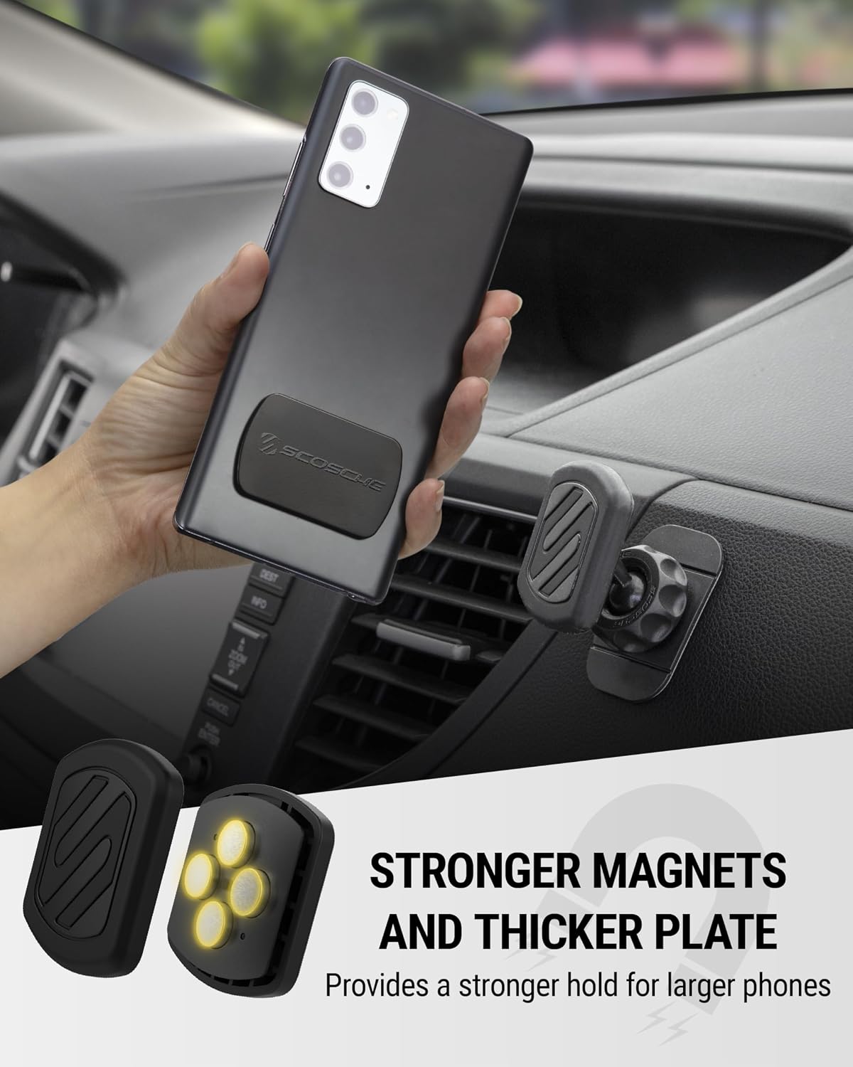 MXDM Magnetic Phone Holders for Your Car, Dashboard Cell Phone Holder with Extra Strong Magnet and Thick Metal Plate
