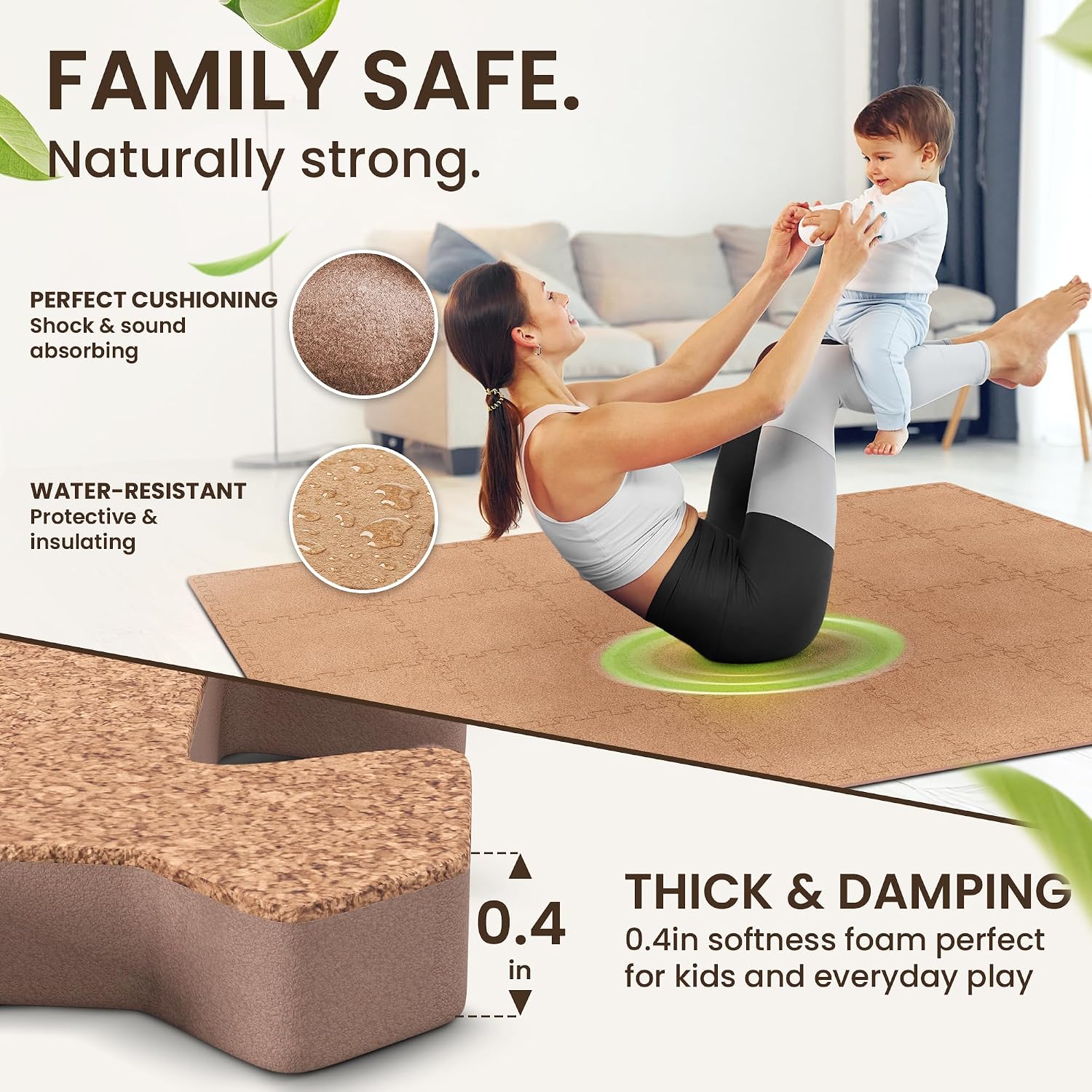 Gym Mats Set - EVA Interlocking Foam Floor Tiles (12.6"x12.6"x0.4") Protective Gym Flooring Sports Home Workout