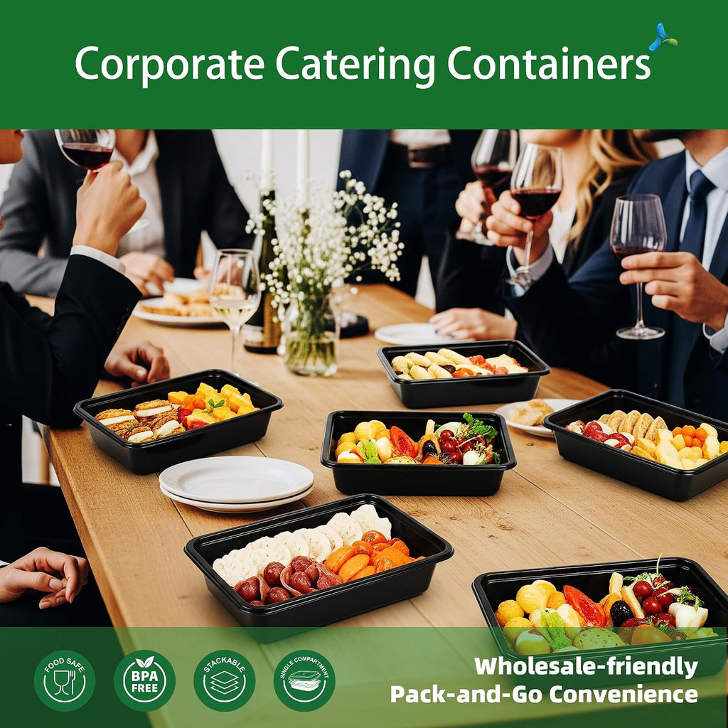 38oz Meal Prep Containers, 50 Pack Disposable Food Storage Boxes with Lids