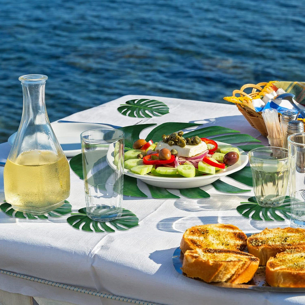 200 Pcs Palm Leaf Disposable Paper Placemats Set 12x14 Inch