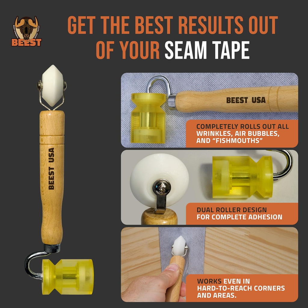 Seam Roller - Sound Deadening Roller for Automotive Cars, RV Roofs, Metal, Fiberglass, EPDM, TPO Rubber - Dual Design