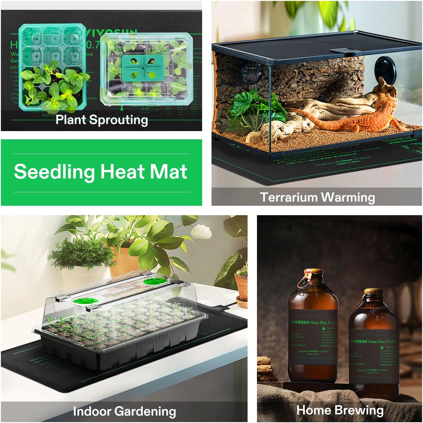 48" x 20.75" Durable Waterproof Seedling Heat Mat | UL & MET-Certified Warm Hydroponic Heating Pad for Germination