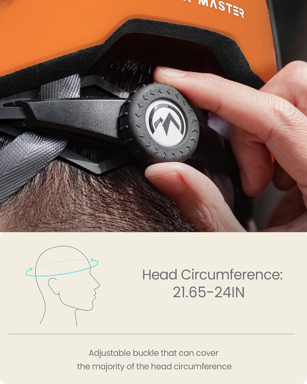 Rock Climbing Helmet, Lightweight Ventilated Adjustable | PC+EPS in-mold, One-hand adjustable fit, Fits 20.86-24 in