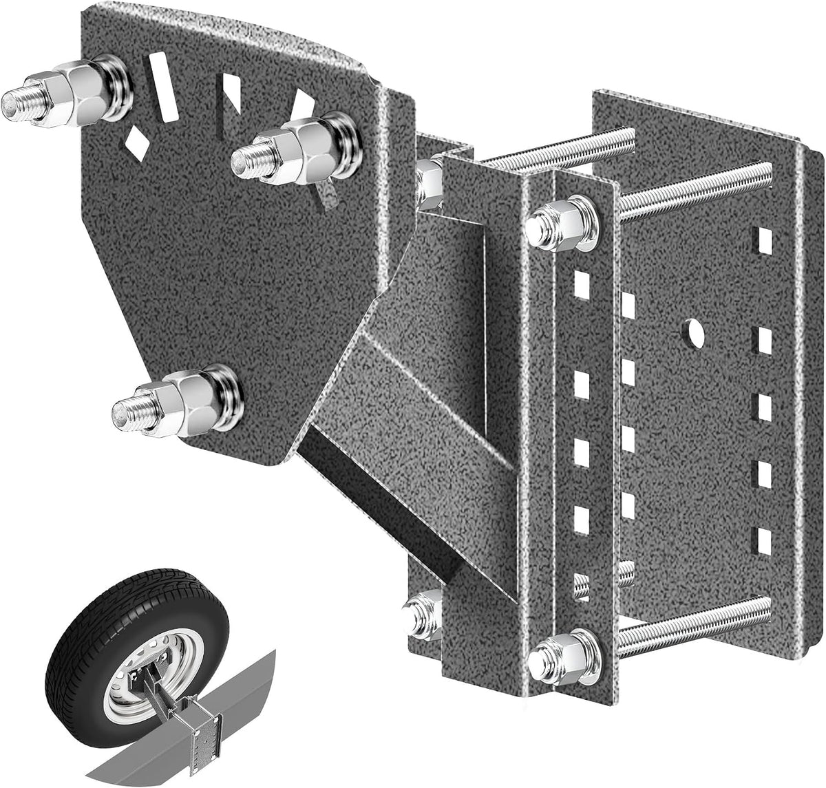 Trailer Spare Tire Mount, Spare Tire Carrier for Utility Trailer, Trailer Accessories Spare Tire Holder Fits 4 Lug X