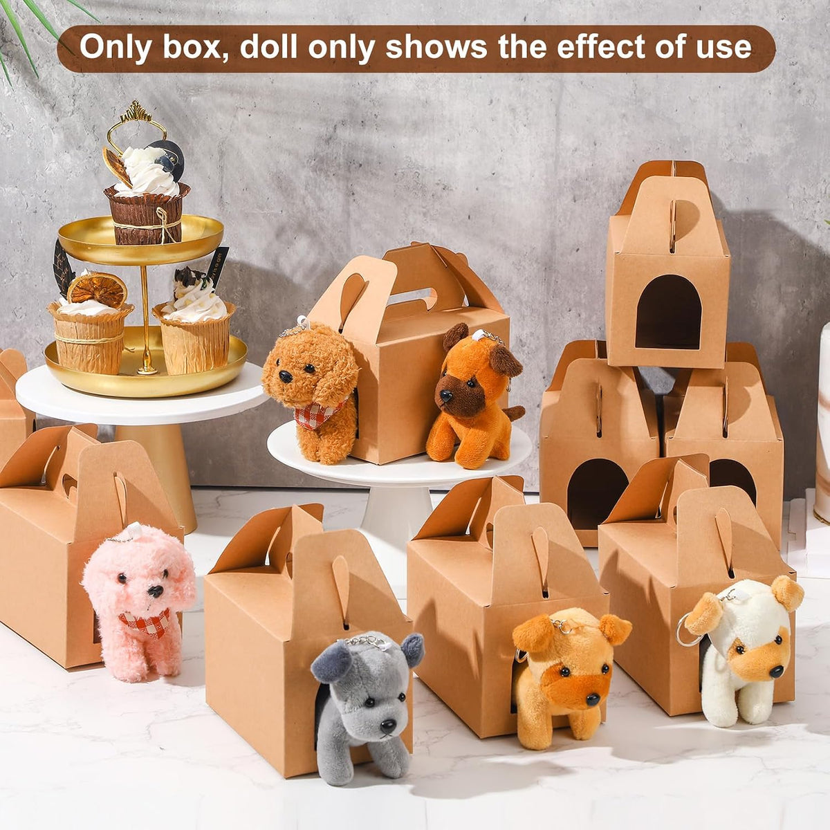 24 Pcs Adopt Pet Party Favor Boxes Foldable Treat Gift Box,Classic