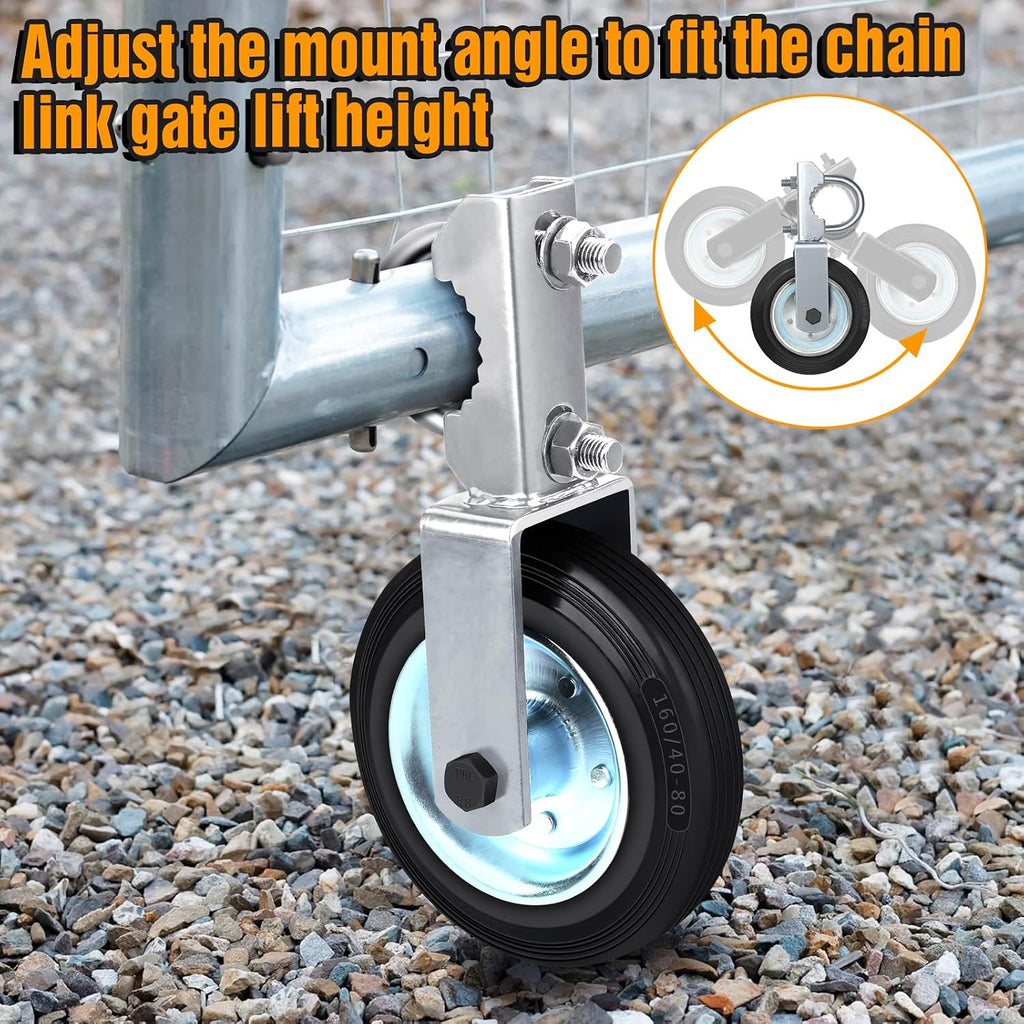 Mofeez Gate Wheel for Metal Swing Gate with 1-5/8" Thru 2" Gate Frames, Gate Support Wheel for Chain Link Fence, Prevent Gate from Dragging
