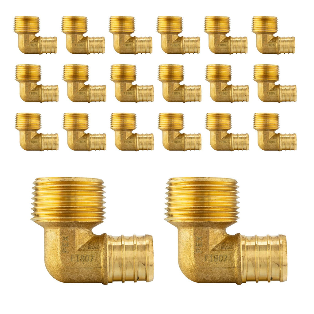 20-PACK EFIELD Pex 3/4"x1/2"Male NPT Threaded Elbow(PEX1807100-20)