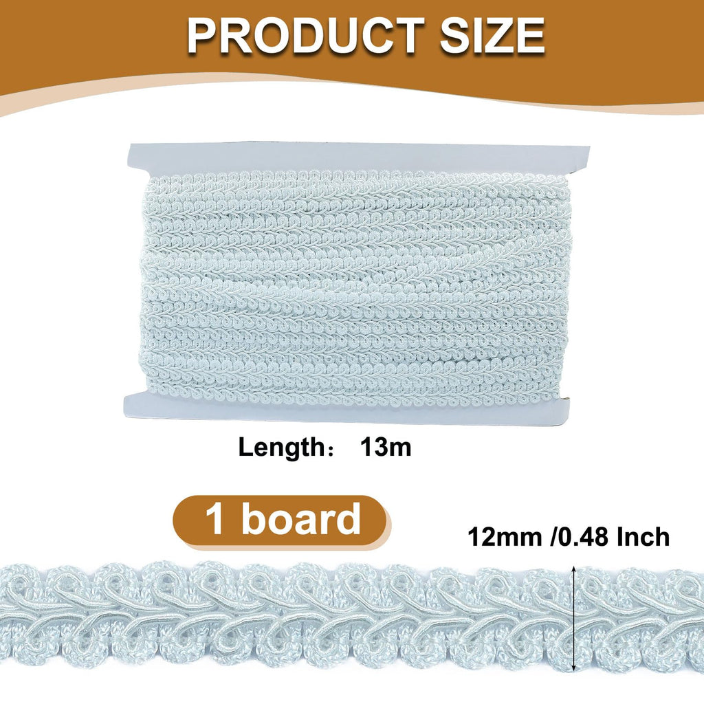 Gimp Braid Trim, White, 1/2 Inch, 14 Yards