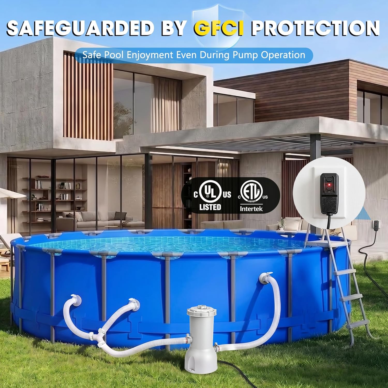 Pool Pump and Filter Above Ground, 1000 Gallon Swimming Filter Cartridge Pumps, Electric Pools Water Pump Filter for