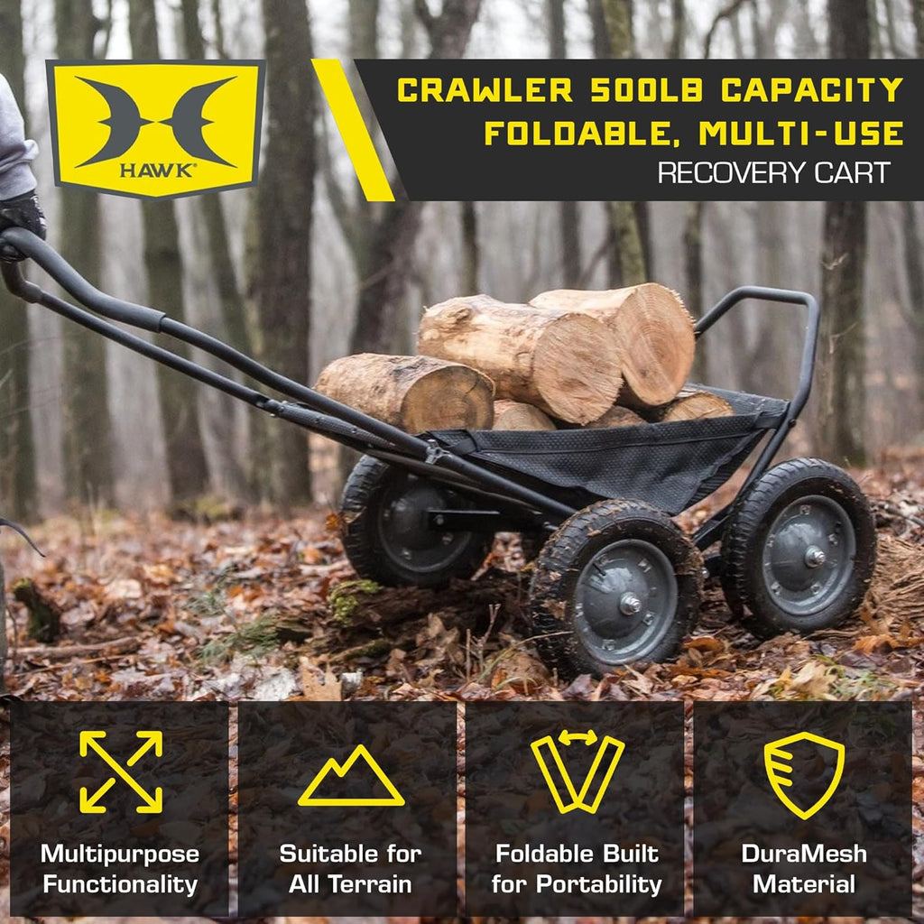 Crawler Multi-Use Folding Cart for Hunting Fishing Bunded with HME Game Hoist Kit Winch Gambrel with Adjustable