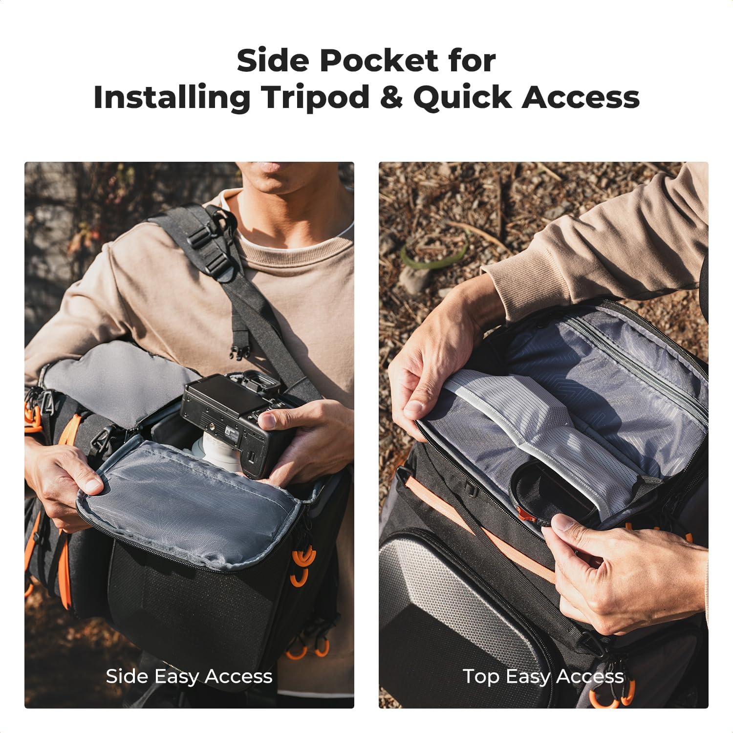 Camera Backpack Shoulder Bag for Photographers | Hardshell Case, Multifunction Photography Backpack, 15.6" Laptop