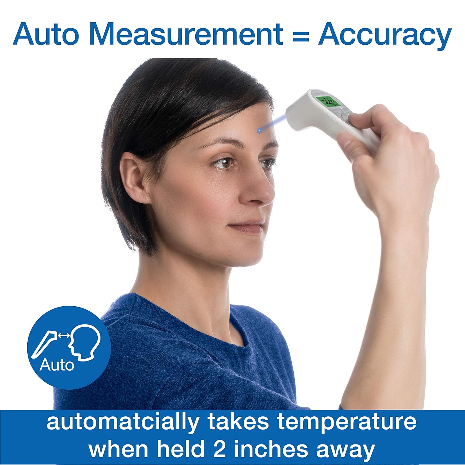 Non-Contact Forehead Thermometer, Digital Infrared No-Touch Thermometer (for Adults, Kids & Baby), Large Backlit LCD