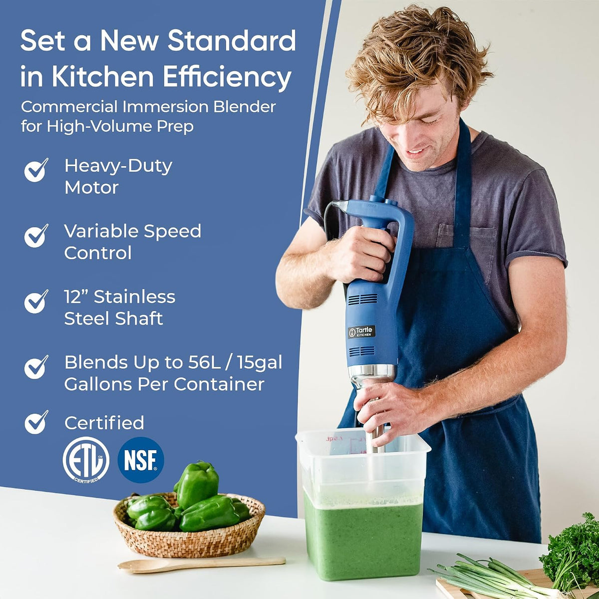 TK Commercial Immersion Blender 500W Heavy Duty for Restaurants - 12" Shaft