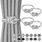 4 Pack Mini Magnetic Curtain Tiebacks Nordic Simple Style Drape Tie Backs Elegant Hand Weave Rope Knot Decorative