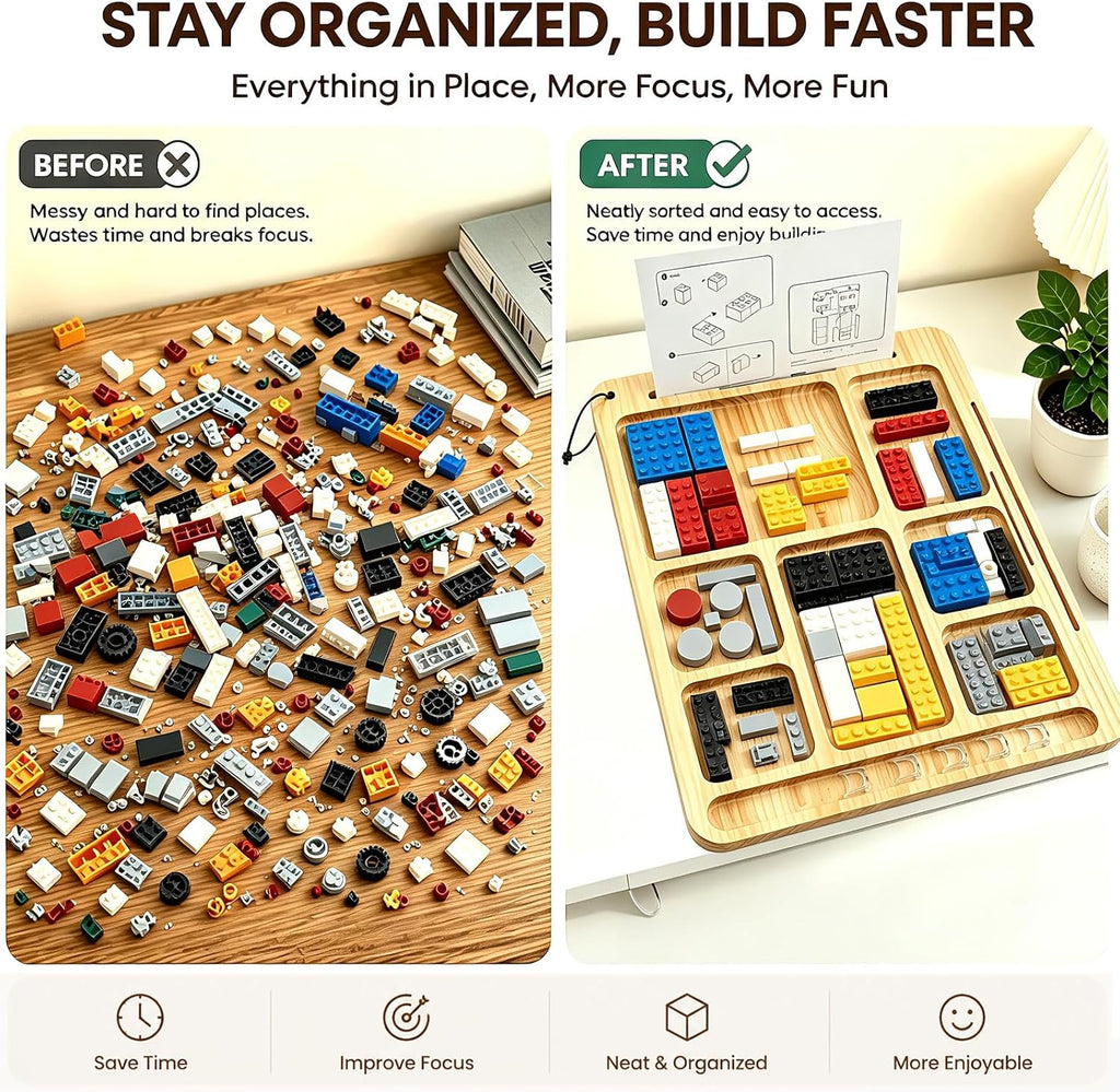 Large Building Baseplate Table Tray with Dual lnstruction Holder