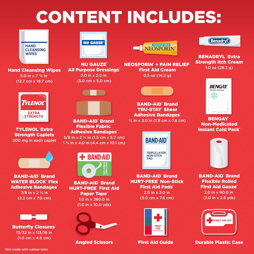 Brand All-Purpose Portable Compact First Aid Kit for Minor Cuts, Scrapes, Burns & Aches, Wound Care Essentials for