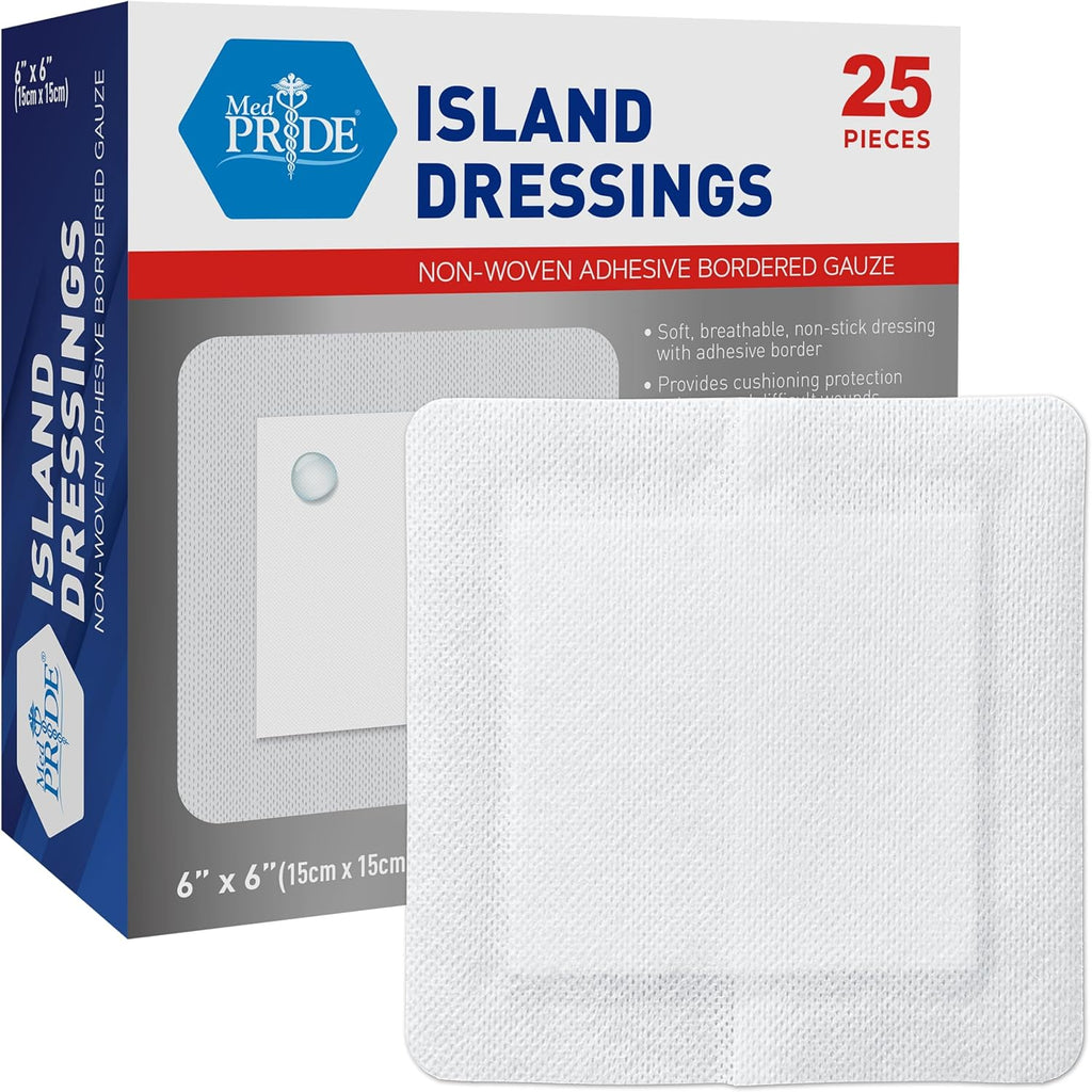 Adhesive Gauze Pads 6x6, 25 Sterile Individually Packed Nonstick Breathable Bandages for Wounds, Highly Absorbent