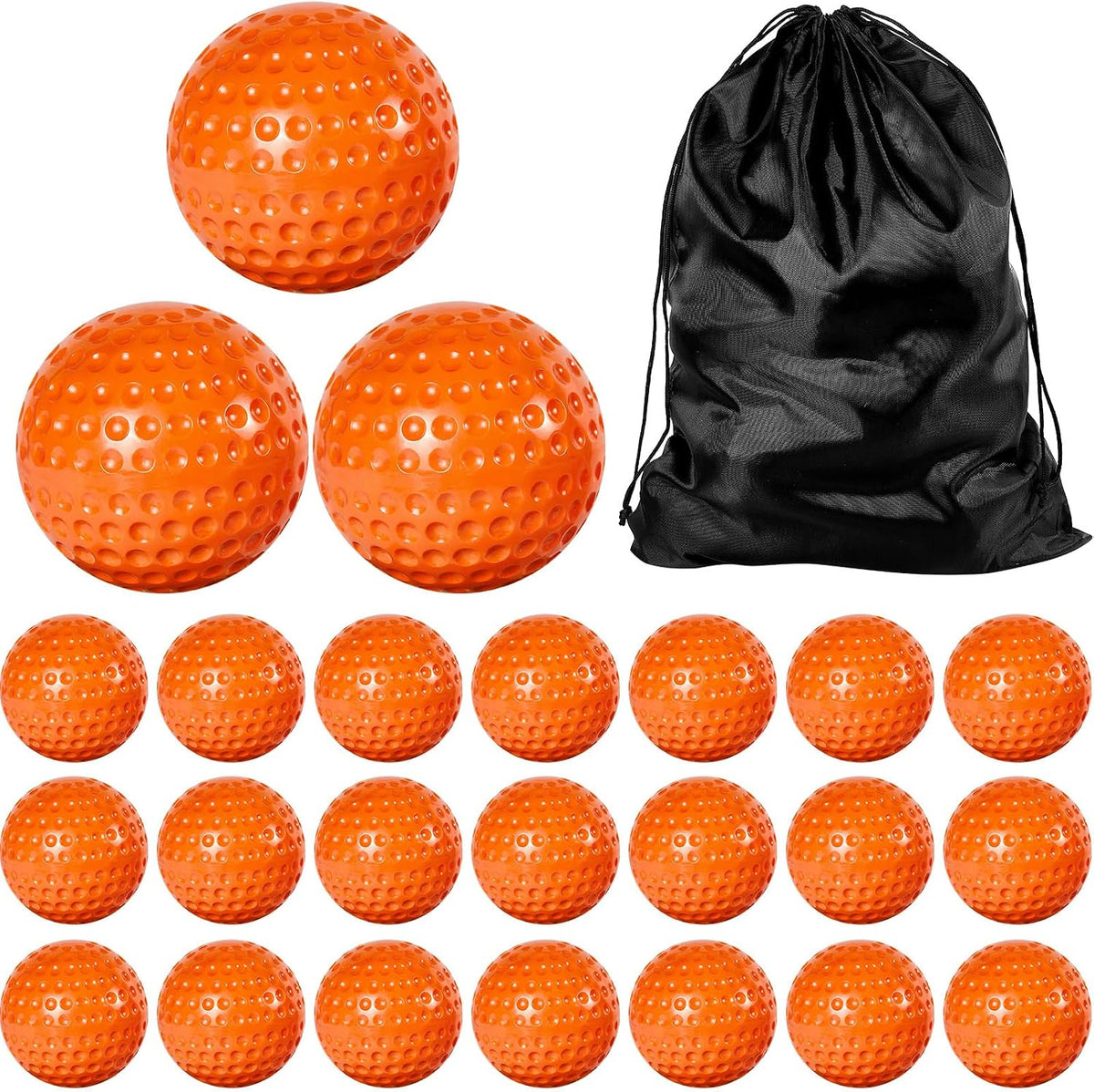 24 PCS Pitching Machine Softballs, Dimpled Softball