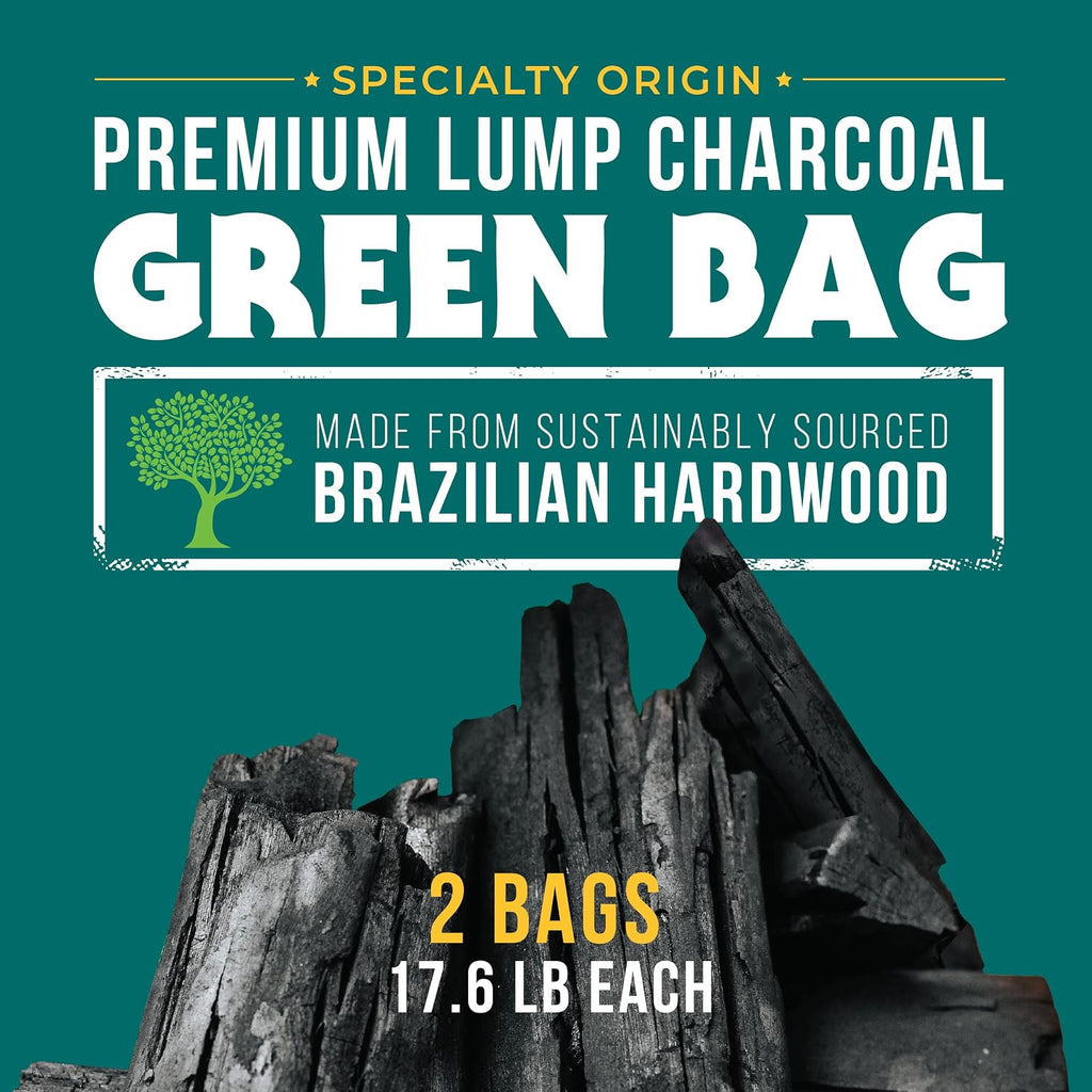 Brazilian Blend Hardwood Lump Charcoal, Natural, Large Sized Lump Charcoal for Grilling and Smoking, Restaurant