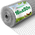 Amagabeli Chicken Wire Fencing 16in x 50ft Garden Netting Poultry Wire Hexagonal Galvanized Mesh Roll Fence Barrier