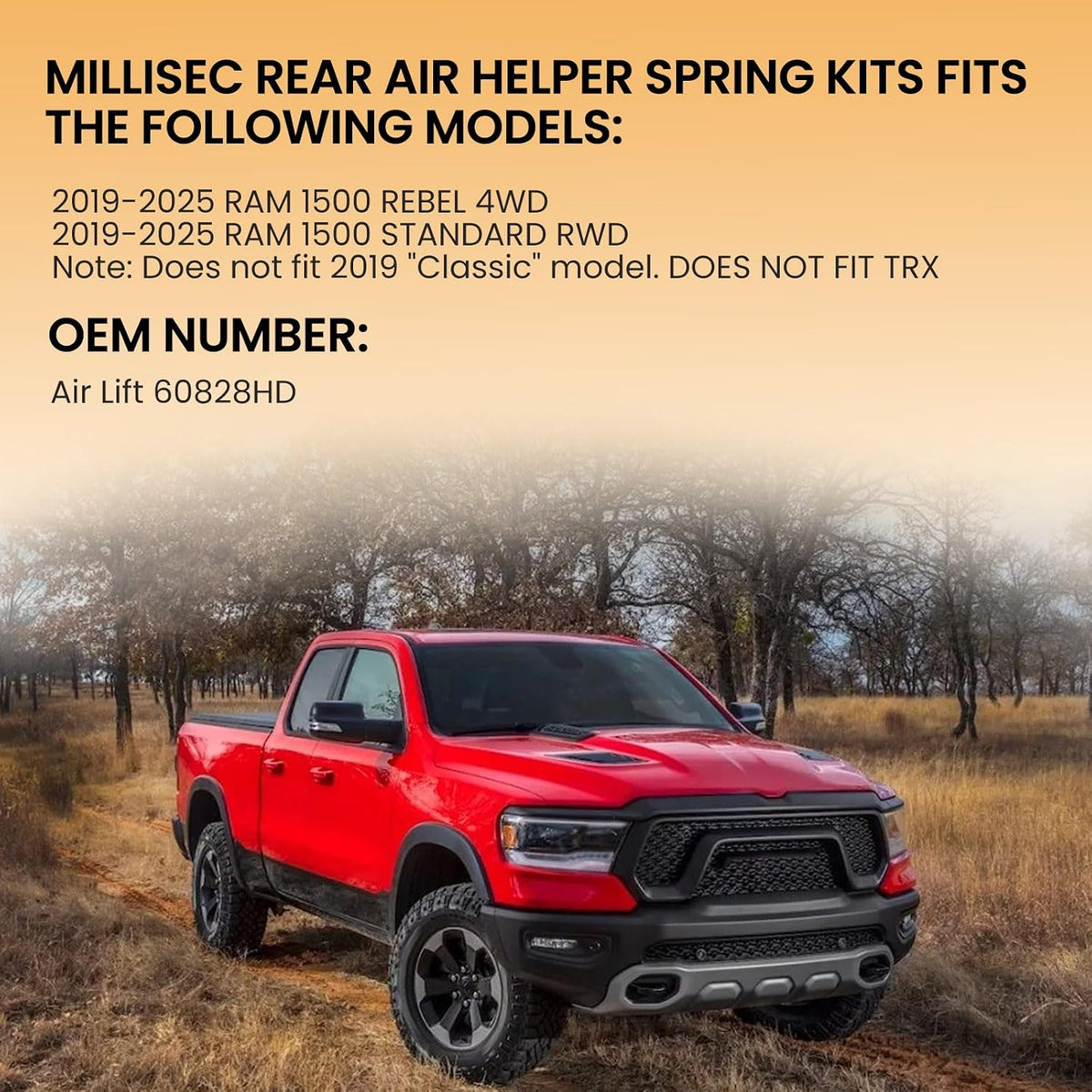 MILLISEC Rear Air Suspension Kit for 2019-2025 RAM 1500 REBEL 4WD