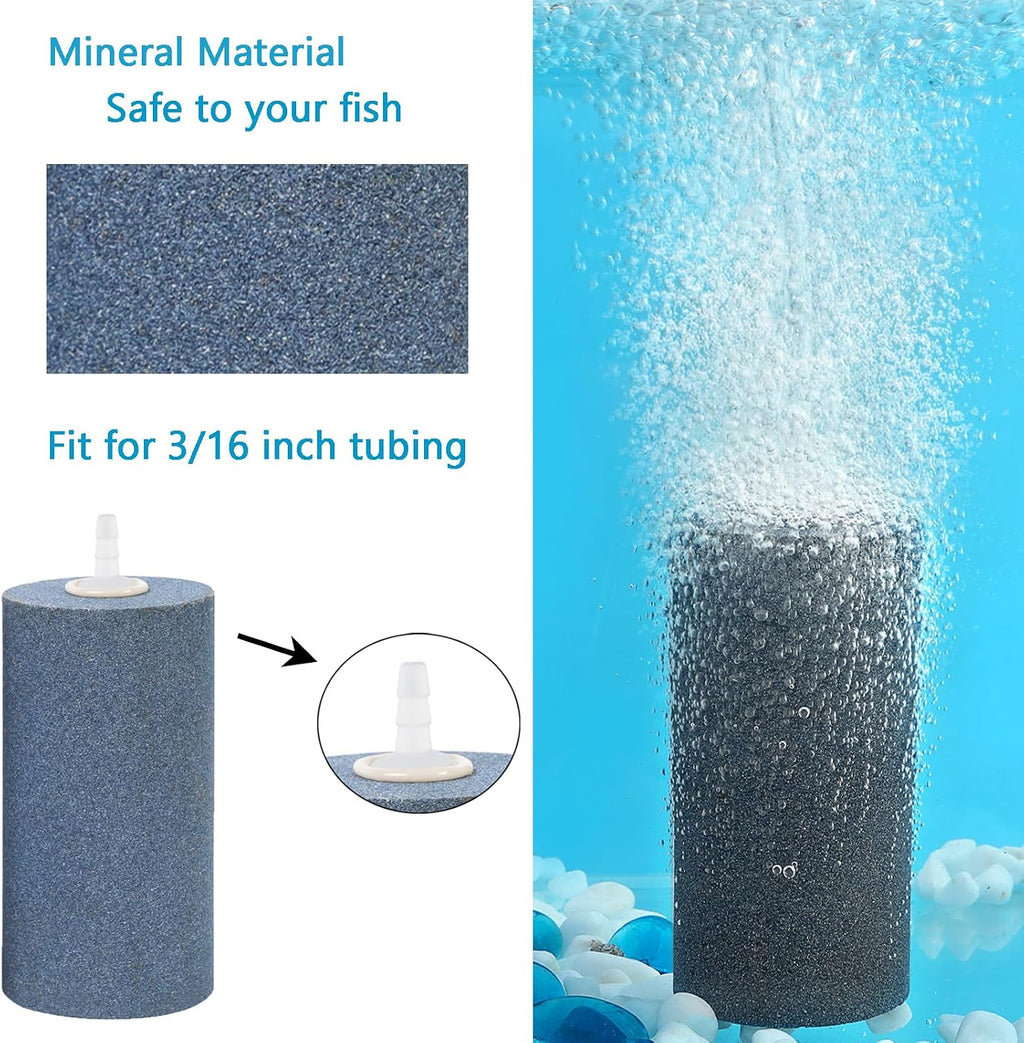 Aquarium Air Stone 4x2 inch 2 Pack, Large Airstone, Aerator Bubble Diffuser, Air Pump Accessories for Aquariums