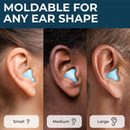 PQ Wax Ear Plugs for Sleeping, Silicone, Blue, 15 Count