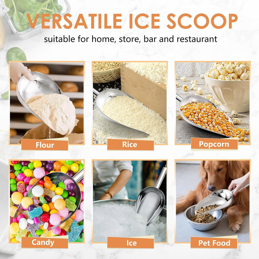 Ice Scoop, 24oz Stainless Steel Big Large Food Scoop