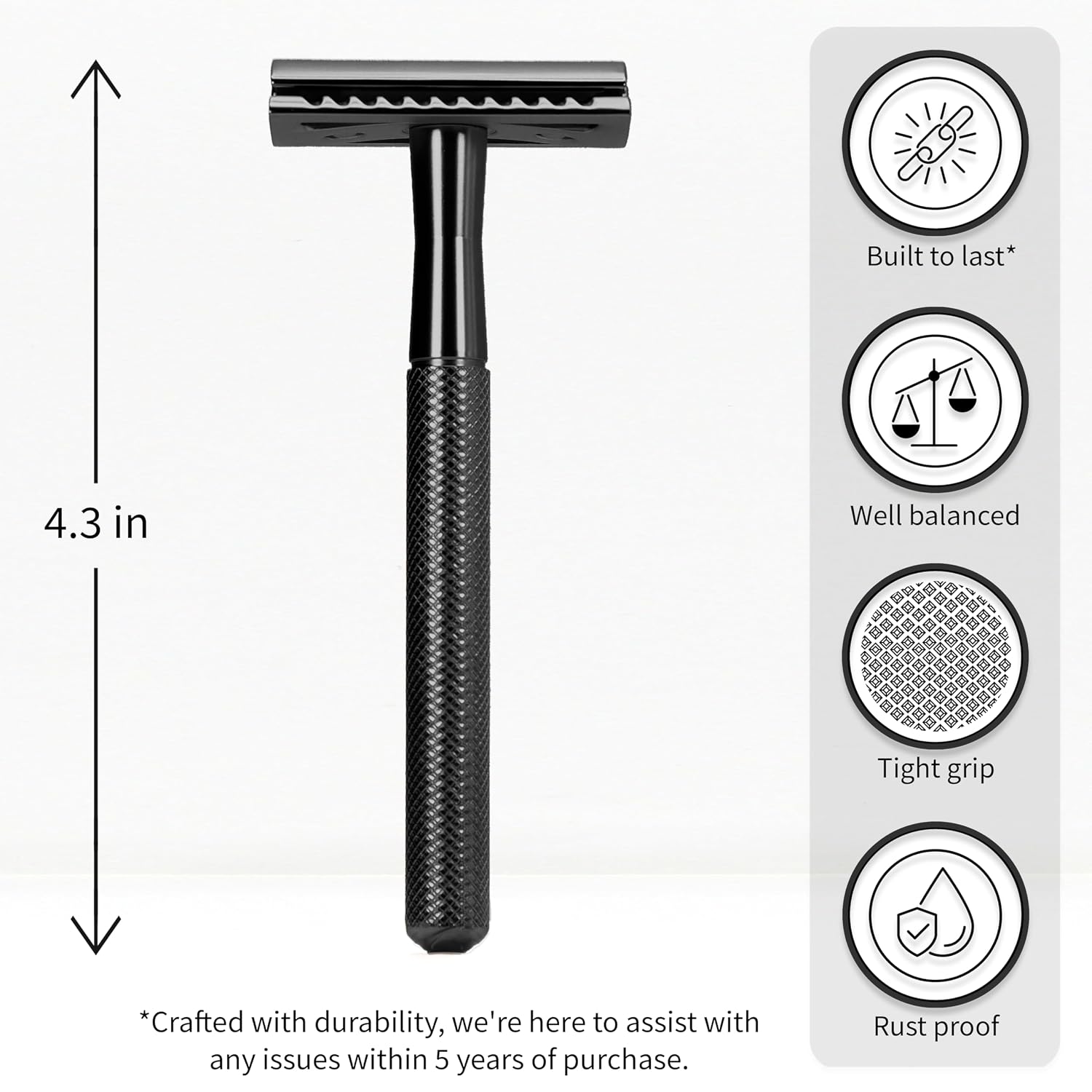 Safety Razor for Men with 5 Blades, Double Edge Safety Razors for Men, Sustainable Single Blade Razor, Zero Waste