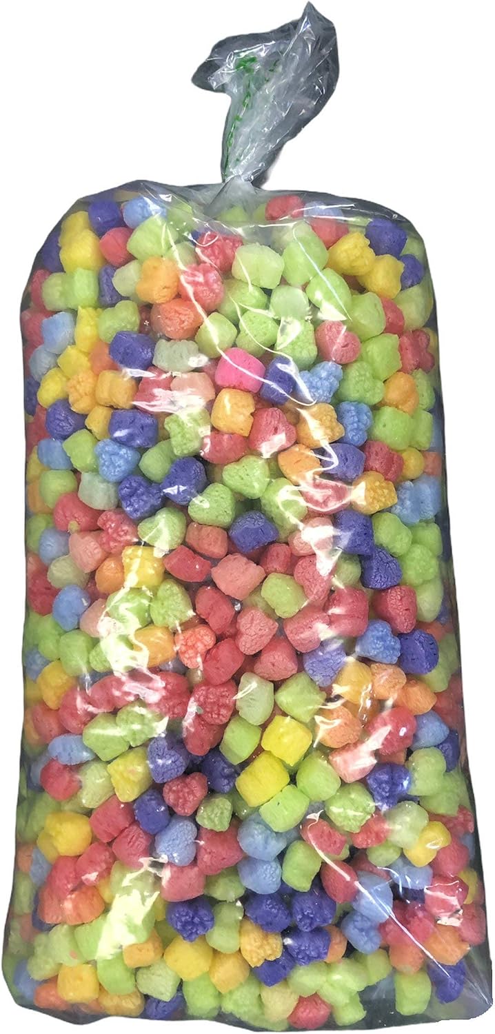 ! Brand FunPak Plant Based Biodegradable Packing Peanuts, 1.5 cu ft Bag, Compostable (Hearts-Rainbow)