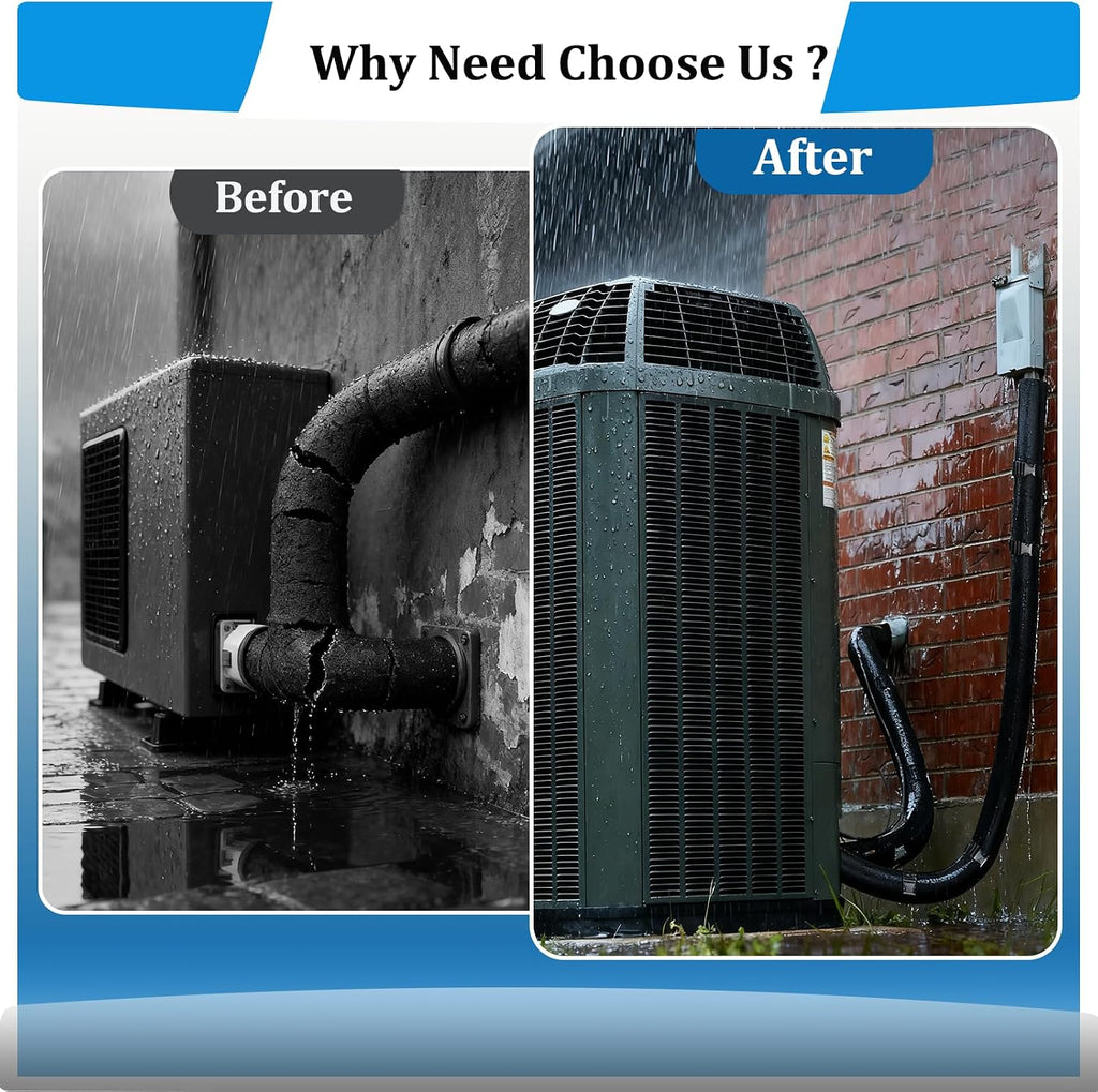 5 Layer HVAC Copper Pipe Insulation Cover, 78" x 10.2" 600D Oxford AC Line Set Wrap, Waterproof & UV Resistant Sleeve