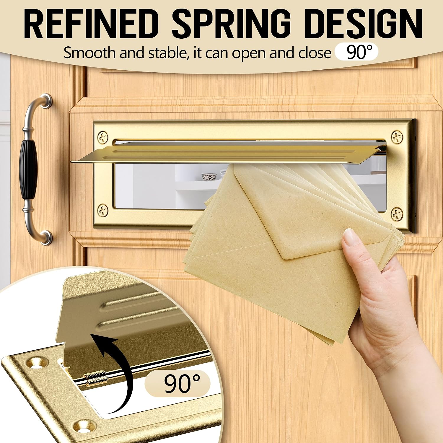 13 inch Mail Slot for Front Door, Stainless Steel Mail Slot Cover | With Pre-Drilled Holes Screws Included, Easy to