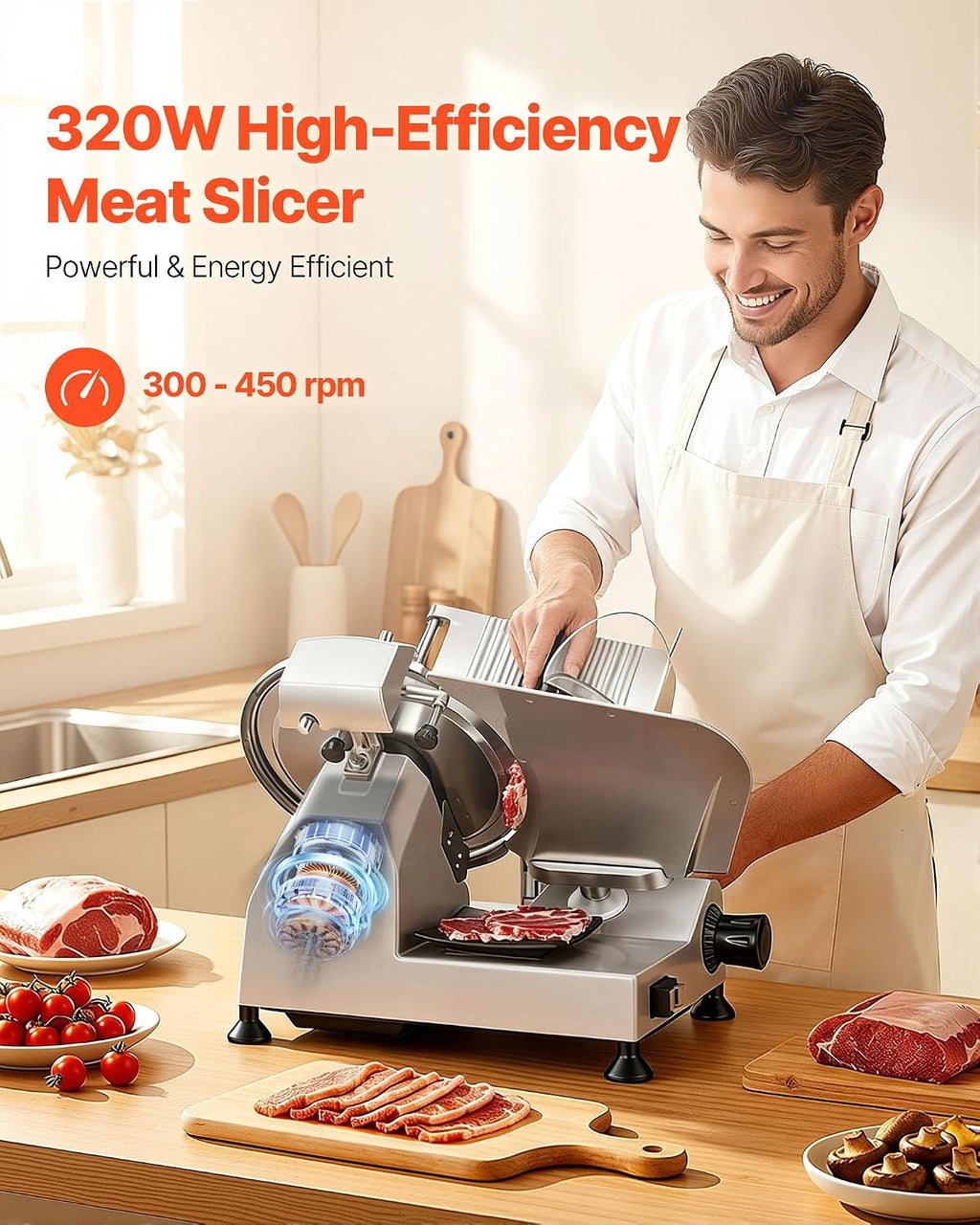 12" Commercial Meat Slicer 320W Electric Deli Food Cutter