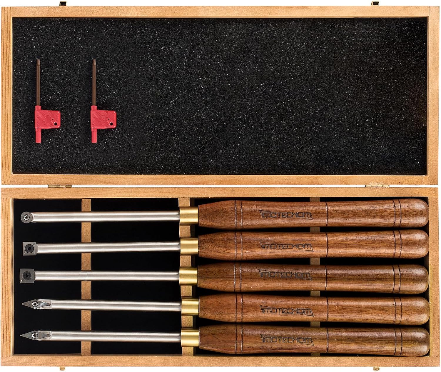 5-Piece Carbide Tipped Wood Turning Lathe Chisel Tools Set | Stainless steel bars with replaceable carbide tipped
