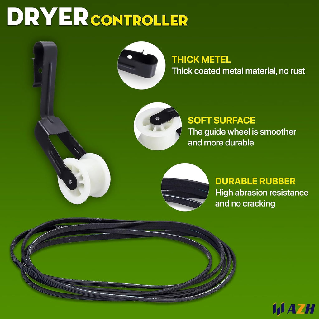 Dryer Roller Belt Kit Replaces For Whirlpool WED4815EW1, Maytag MEDX655DW1