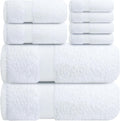 100% Cotton Bath Towel Set – 8 Piece Bathroom Towel Set | (2 Bath Towels, 2 Hand Towels, 4 Washcloths) – Soft &