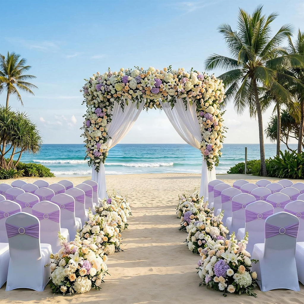 Spandex Chair Sashes 20Pcs Chair Bows for Weddings Parties Holiday Celebrations and Event Decorations(Light Purple)