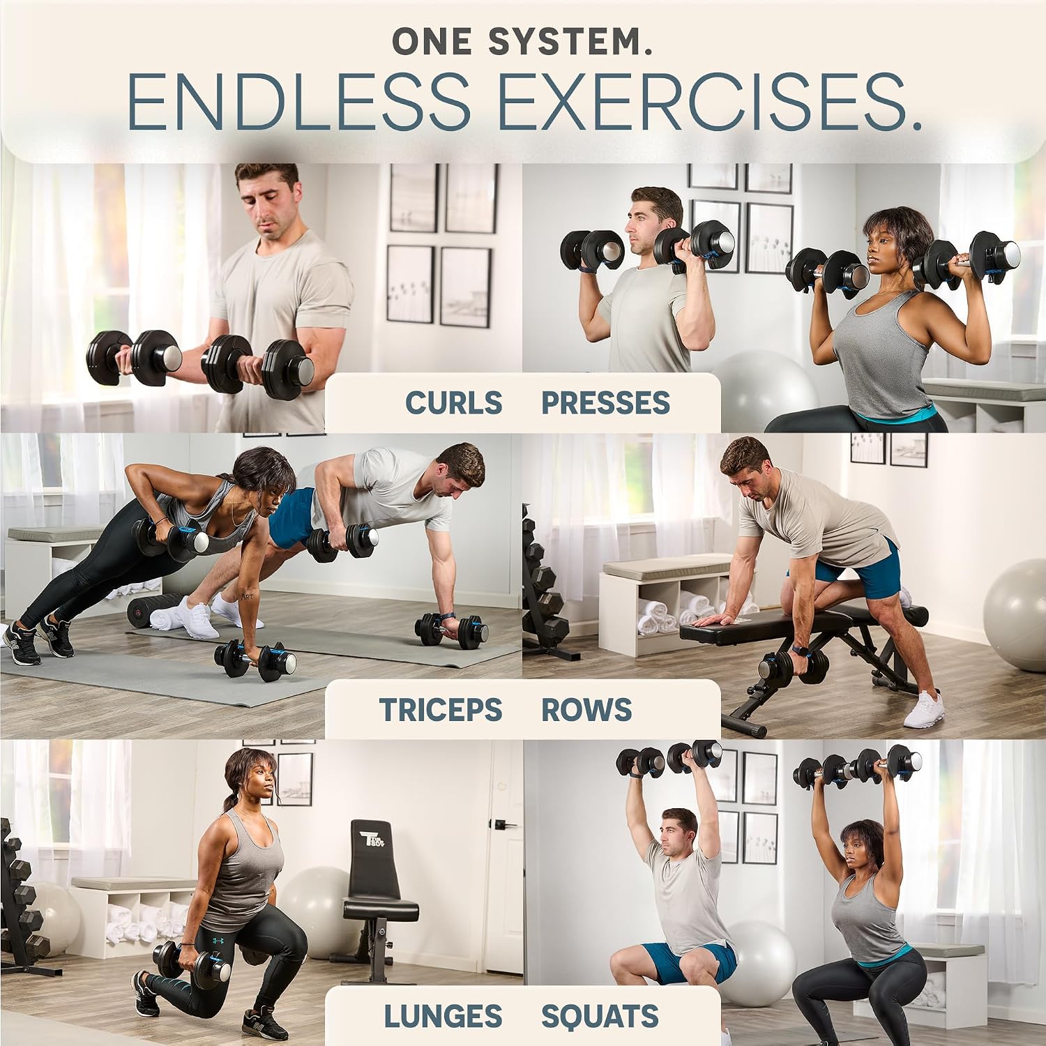 Adjustable Dumbbells, Single or 2pcs, Up to 55 lbs & 3-in1 option | Quick-change weight system with included rack —
