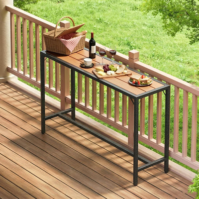 47" Patio Bar Table, Sturdy Outdoor Counter Height Table, Teak
