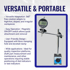HFS Adjustable Magnetic Base Stand,132lbs/60kg Pull, Clamping Hole 8mm