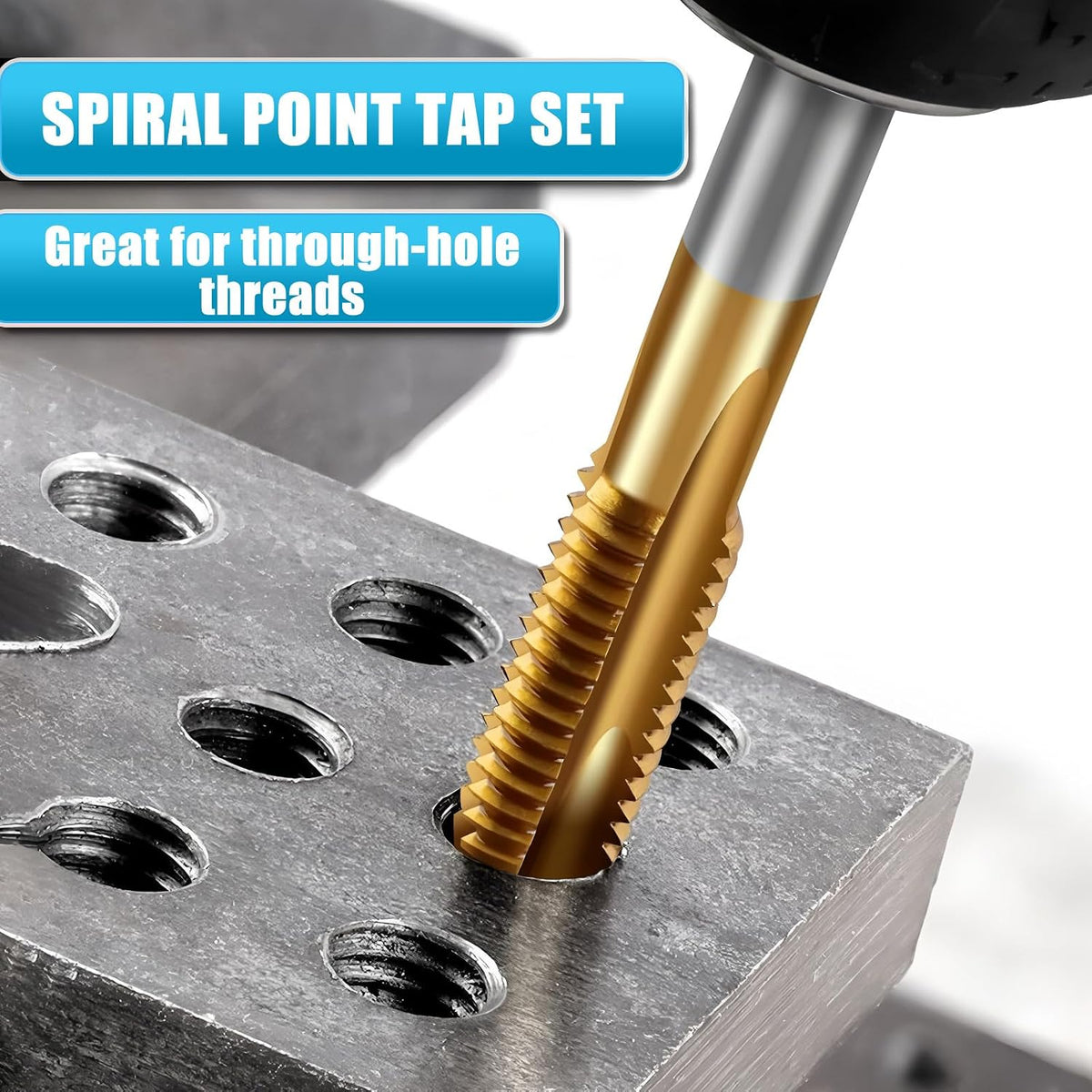 7pcs Spiral Point Thread Tap Set, M2 - M6 Metric Thread Screw Taps