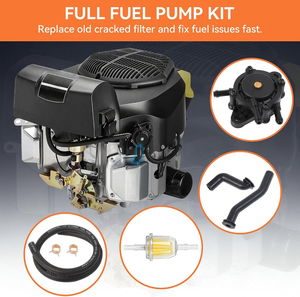 808492 Fuel Pump for Briggs and Stratton 808656 John Deere LG808656 D140 D130 D170 D125 D160 D155 D150 Z445 Z235 Z335E Z255 Z355E Z525E LA140 LA150 LA155 Lawn Mower 596163 793147 Vacuum Hose